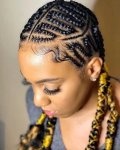 Box Braids with Zig-Zag Parts