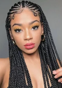 Cornrowed box braids