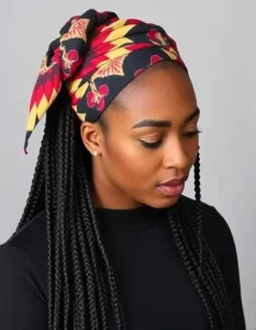 Box Braids with a Scarf